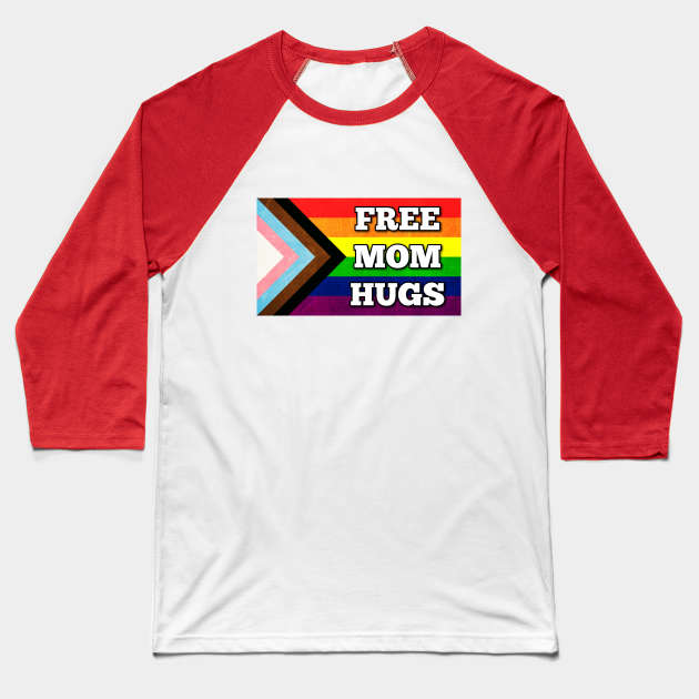 Mom Hugs Pride Flag Baseball T-Shirt by T's and Things - BV